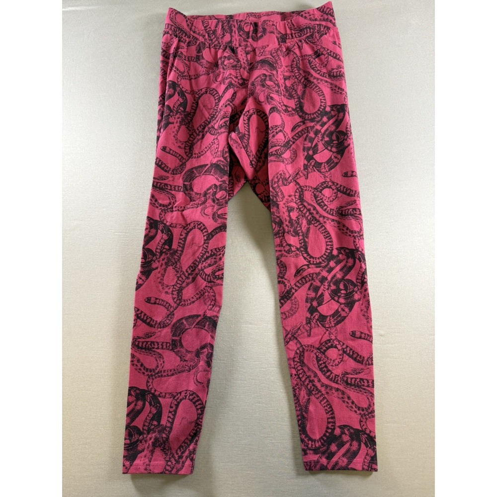 Nightfall by Torrid Maroon Red Snake Print Leggings - Size 1X